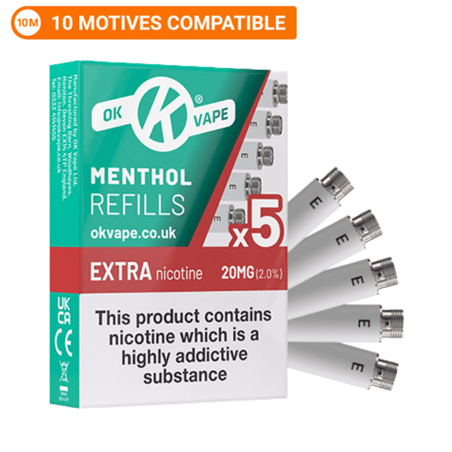 OK VAPE Menthol Cartomiser Refills – Extra High 20mg Nicotine - VAPOURS CLUB