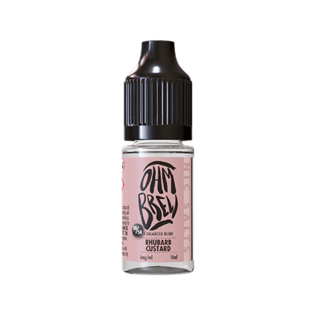 Rhubarb Custard Ohm Brew Nic Salt 50/50 E-Liquid - VAPOURS CLUB