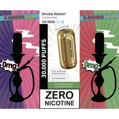 Smoke Nation E-Shisha Hookah Head | Ice Rocket | 30,000 Puffs | 0% Nicotine - VAPOURS CLUB