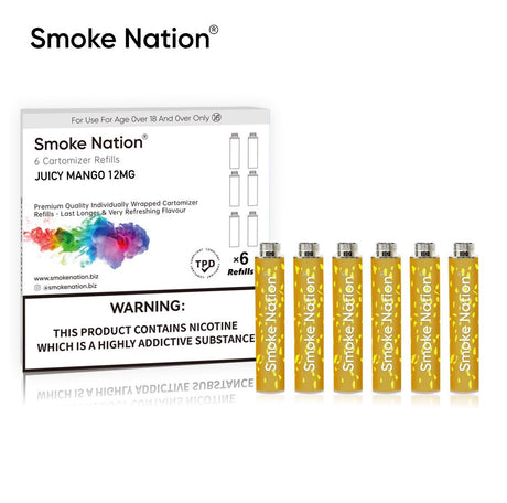 Smoke Nation Juicy Mango Cartomiser Refills – Ten Motives Compatible - VAPOURS CLUB