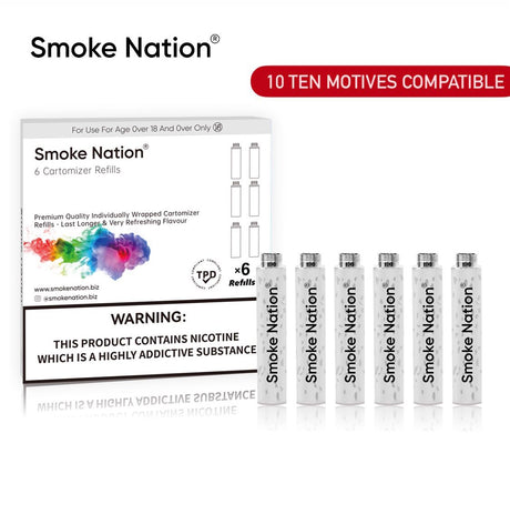 Smoke Nation Raw Menthol Cartomiser Refills – Ten Motives Compatible - VAPOURS CLUB