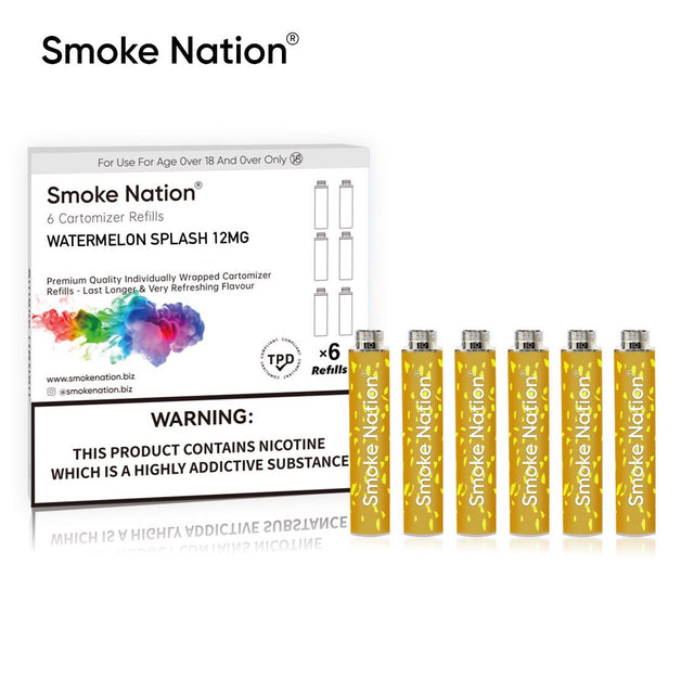 Smoke Nation Watermelon Splash Cartomiser Refills – Ten Motives Compatible - VAPOURS CLUB