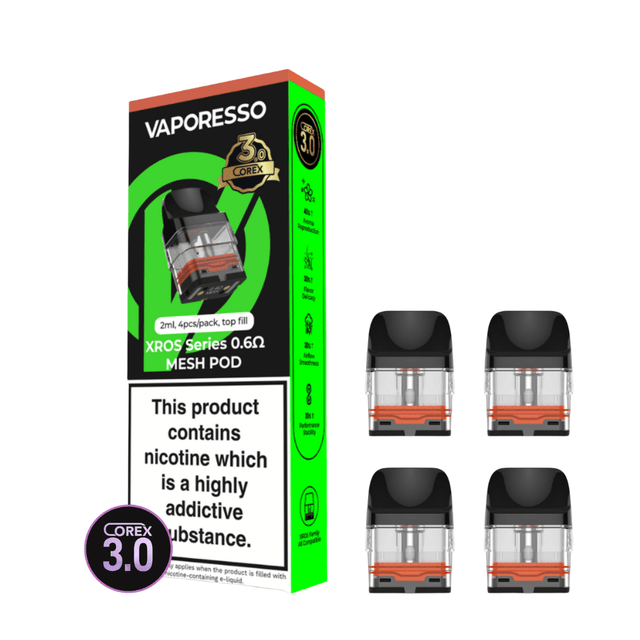 Vaporesso XROS 0.6 ohm Corex 3.0 Pods - 4Pk - VAPOURS CLUB