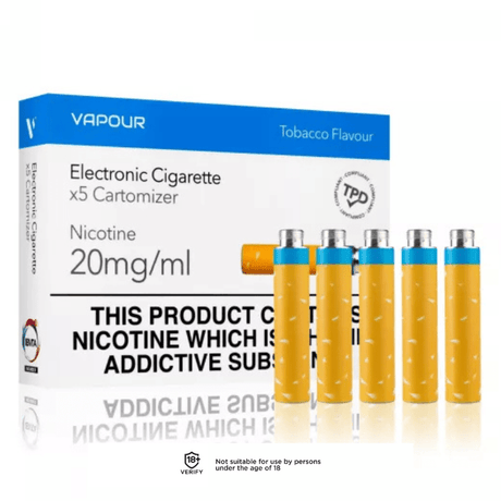 Vapourlites Tobacco Cartomizer Refills -5 Pack - VAPOURS CLUB